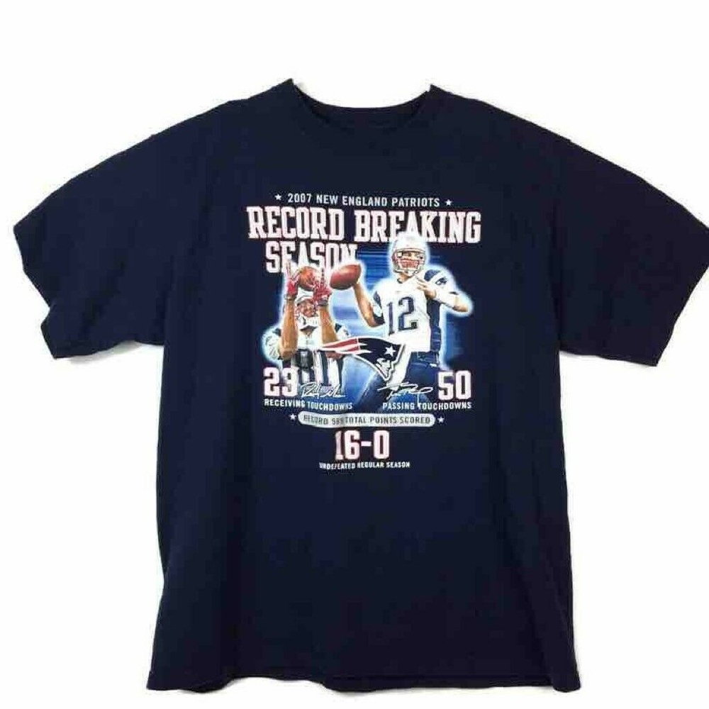 2007 New England Patriots NFL Perfect Season Tee L